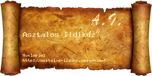 Asztalos Ildikó névjegykártya