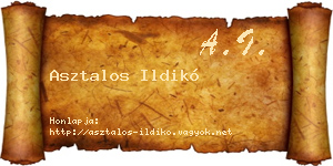 Asztalos Ildikó névjegykártya