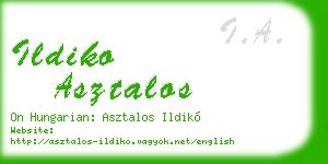 ildiko asztalos business card